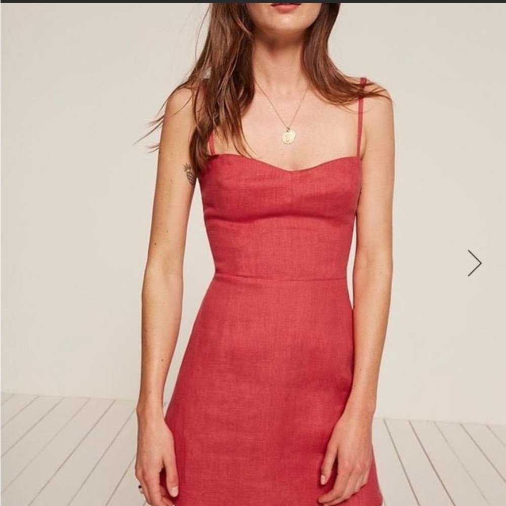 Reformation Audrey Mini Dress (red / cherry)